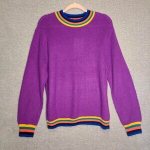 ICHI Womens Purple Knit Sweater Size L NEW with tags